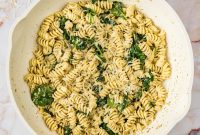 Creamy Basil Pesto Pasta with Parmesan and Pine Nuts