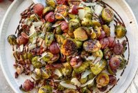 Roasted Brussels Sprouts with California Grapes and Crispy Bacon