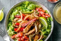 Cumin Lime Chicken Fajita Salad with Zesty Dressing