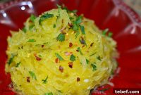 Garlic-Sautéed Spaghetti Squash with Crispy Herb Breadcrumbs