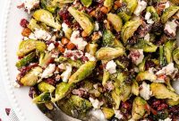 Cranberry Brussels Sprout Salad with Toasted Pecans and Lemon Vinaigrette