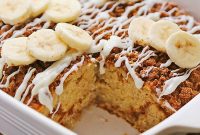 Moist Banana Coffee Cake Recipe with Brown Sugar Glaze