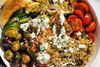 Greek Salmon Bowl Recipe with Lemon-Dill Yogurt Dressing