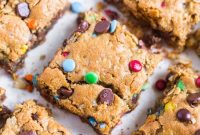 Flourless Monster Cookie Bars with M&M and Oats