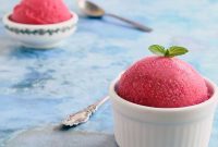 Ninja Creami Raspberry Sorbet Made with Pears Only