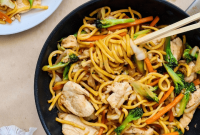 Chicken Noodle Stir-Fry with Garlic Soy Glaze