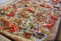 Three-Cheese Garden Vegetable Pizza on Whole Wheat Crust