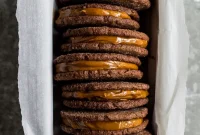 Mexican Chocolate Sandwich Cookies Filled with Dulce de Leche