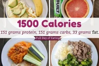1500 Calorie Meal Plan & Printable: 40/40/20 Macro Day