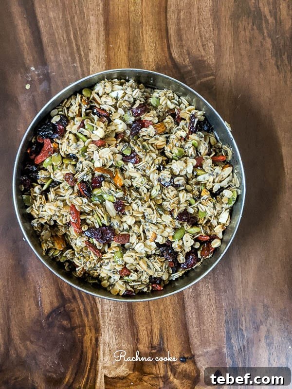 Crunchy Air Fryer Granola Recipe for Perfect Homemade Clusters 11 Granola after air frying in a round bowl