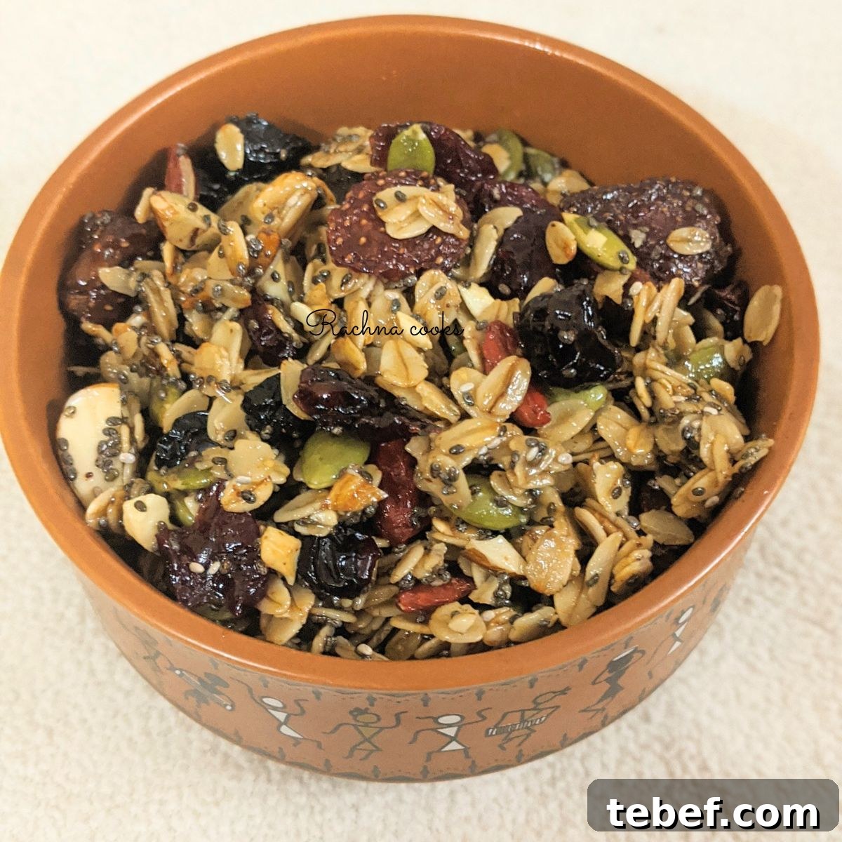Crunchy Air Fryer Granola Recipe for Perfect Homemade Clusters 12 Air fried granola in a jar.