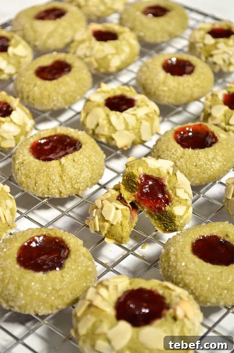 Strawberry Matcha Thumbprint Cookies Recipe for Spring Baking 2 strawberry matcha thumprint cookies