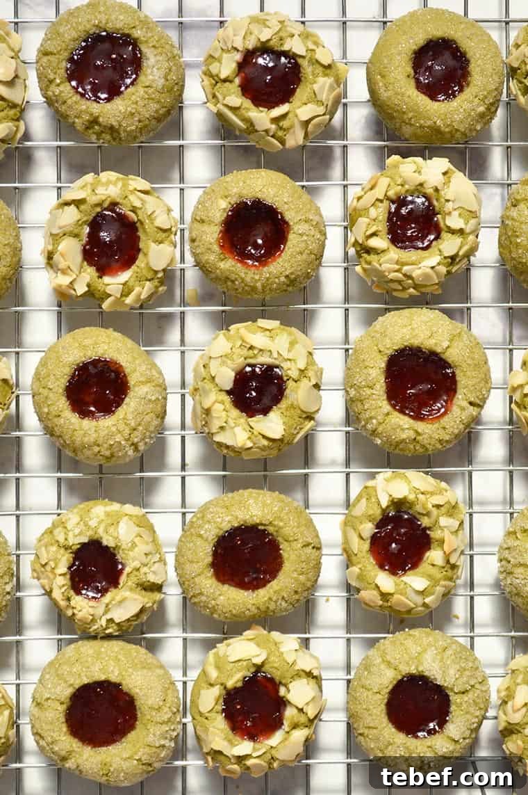 Strawberry Matcha Thumbprint Cookies Recipe for Spring Baking 3 strawberry matcha thumprint cookies