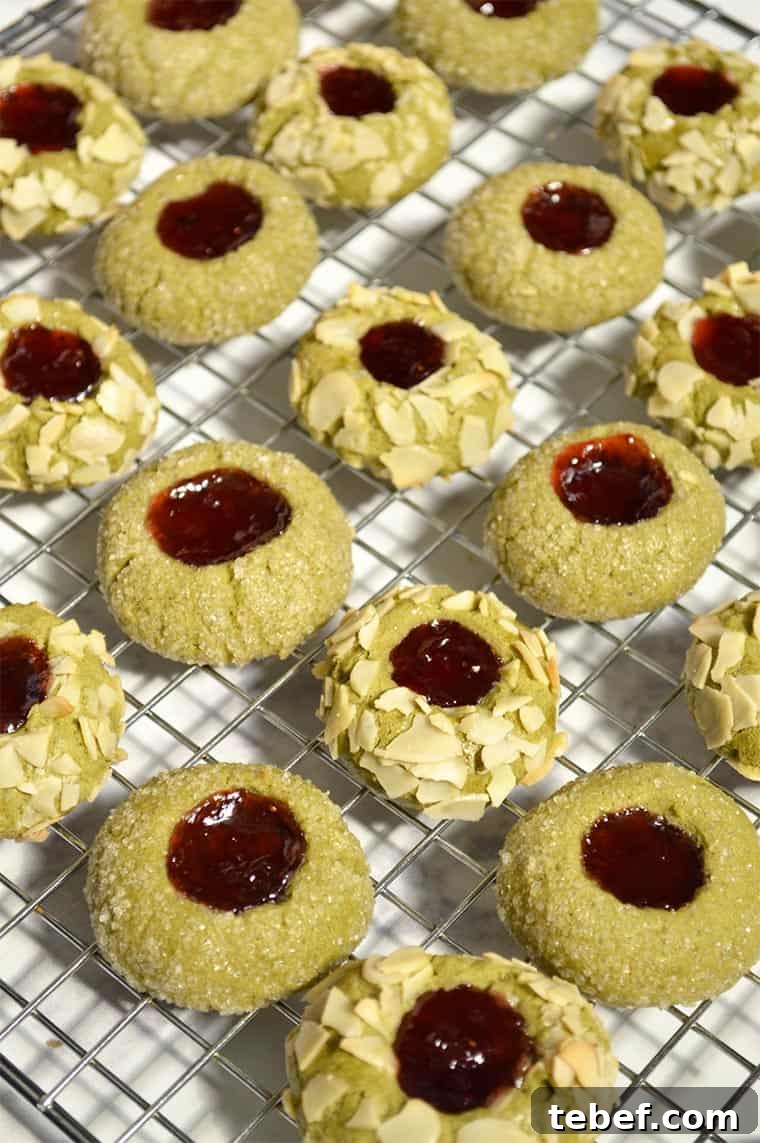 Strawberry Matcha Thumbprint Cookies Recipe for Spring Baking 4 strawberry matcha thumprint cookies