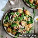 Roasted Baby Potato Salad with Fresh Basil Pesto 9 Roasted new potato salad with pesto, ready in 30 minutes with only 6 ingredients! #newpotatosalad #veganrecipe #healthy | via @annabanana.co