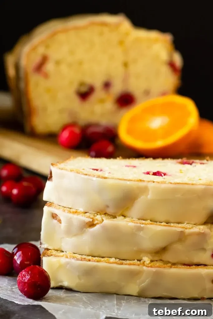 Orange Cranberry Quick Bread Recipe with Zesty Citrus Glaze 6 Orange cranberry bread with a sweet orange glaze