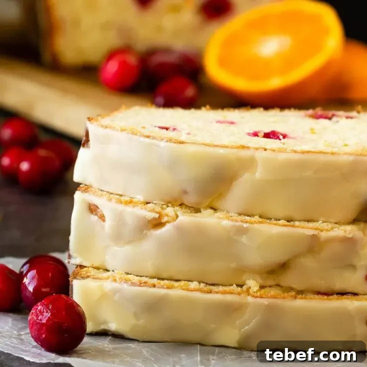 Orange cranberry bread with a sweet orange glaze