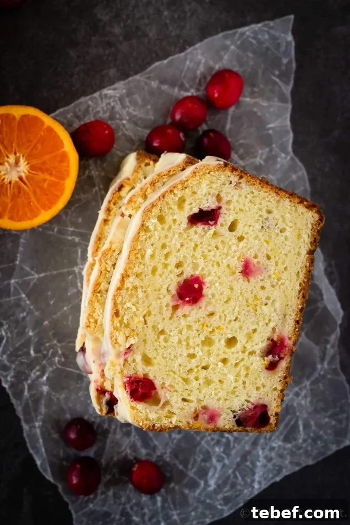 Orange Cranberry Quick Bread Recipe with Zesty Citrus Glaze 3 Orange cranberry bread with a sweet orange glaze