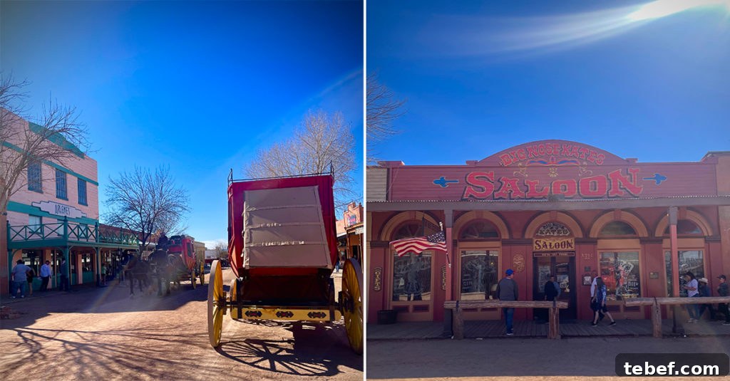 Lost Together: March 2022 Travel Stories and Highlights 13 Two photos showing Tombstone, Arizona, a town famous for its Wild West history.