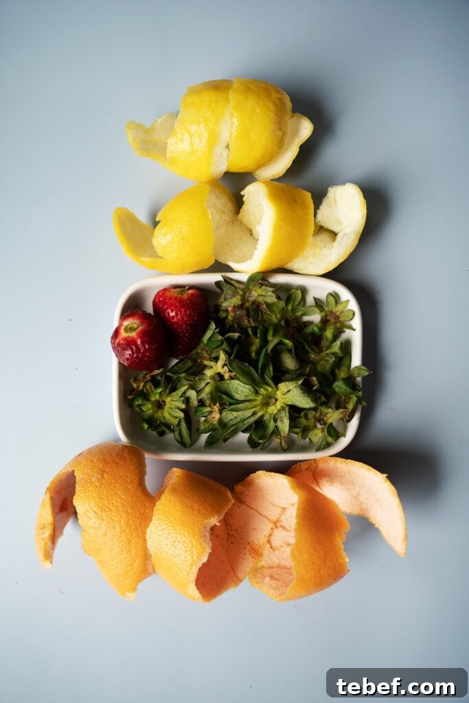 how to make potpourri with lemon peels, strawberry tops and orange peels
