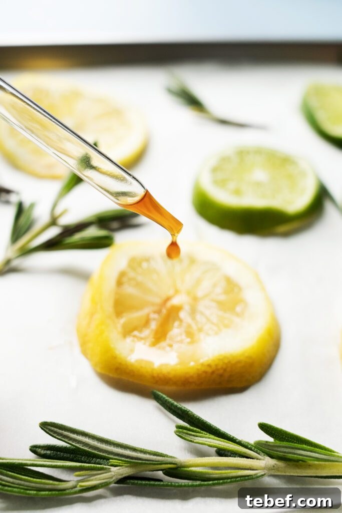 adding essential oils to lemon