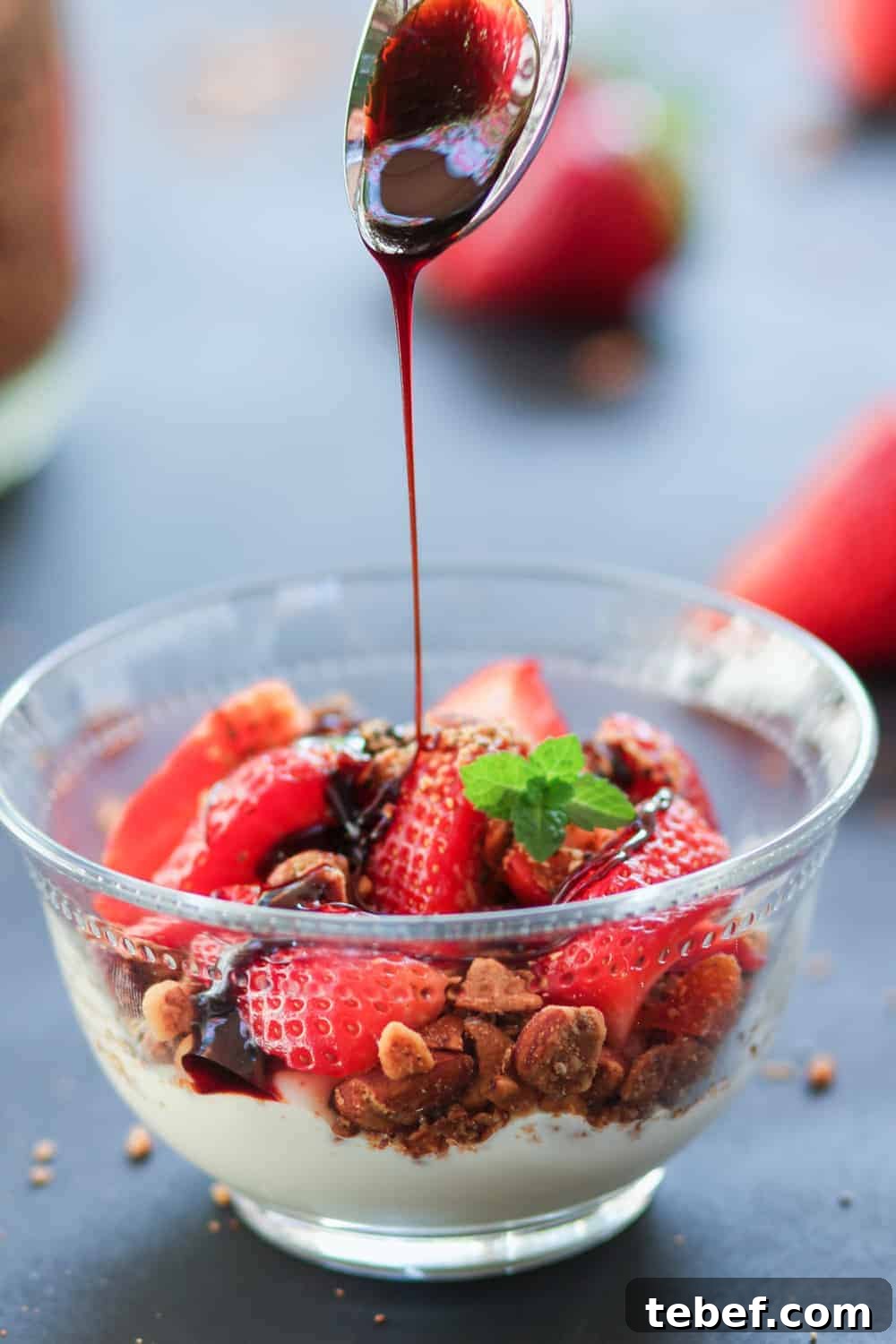 Crispy Roasted Buckwheat & Toasted Coconut Granola Recipe 2 Pinterest graphic showing Roasted Buckwheat and Coconut Granola - This deep-roasted crunchy, nutty granola is delicious with some coconut yoghurt and fresh berries for a healthy plant-based breakfast.