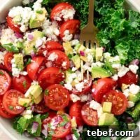 Avocado and Kale Salad with Cherry Tomatoes & Feta 6 Avocado Kale Salad with Feta