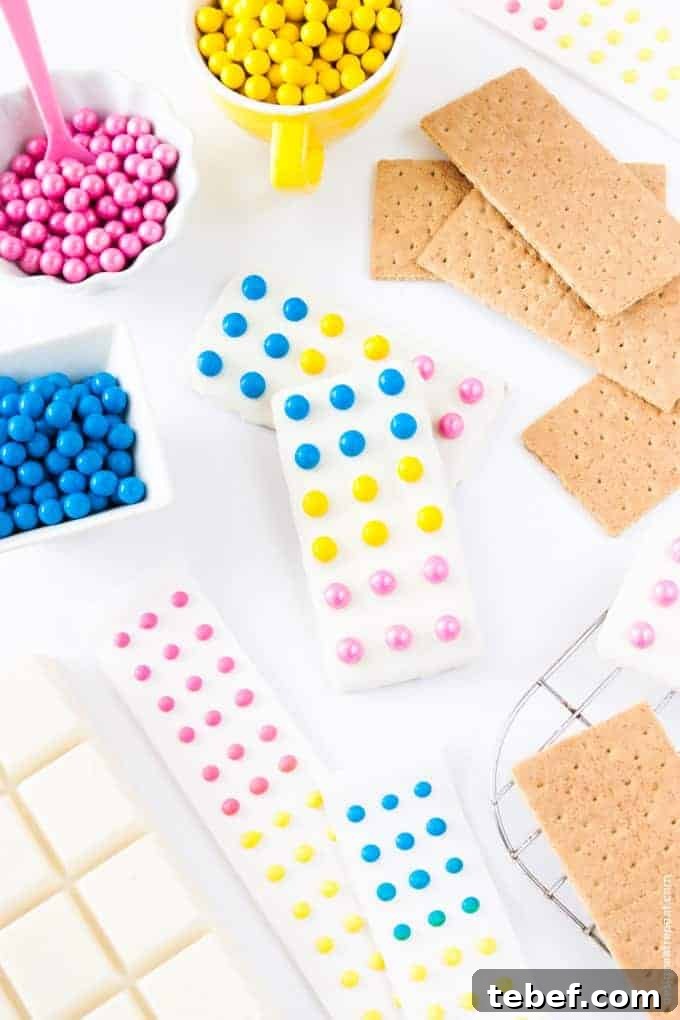 Candy Button Graham Cracker Bars Recipe — No-Bake Party Treat 2 Candy Button Graham Cracker Bars