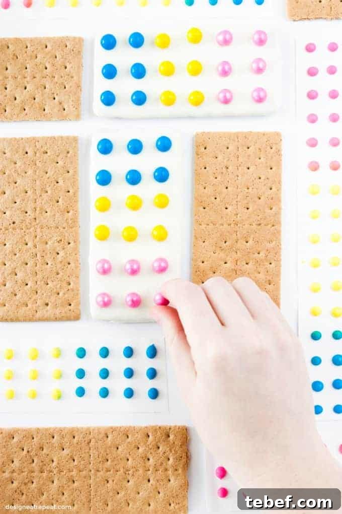 Candy Button Graham Cracker Bars Recipe — No-Bake Party Treat 3 DIY Candy Button Graham Cracker Bars