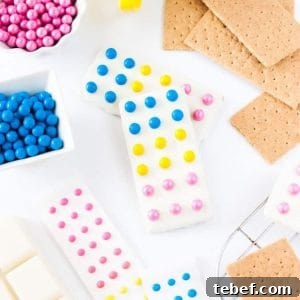 Candy Button Graham Cracker Bars Recipe — No-Bake Party Treat 5 img 11552 4