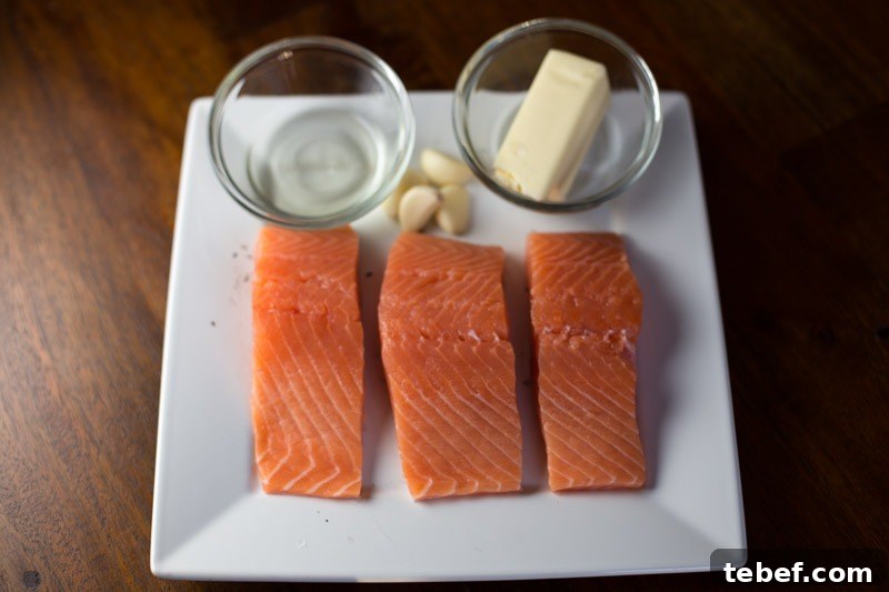 Salmon Prepped for Searing