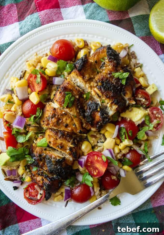 Tequila-Lime Chicken with Corn Salsa and Margarita Marinade 3 plate of tequila lime chicken