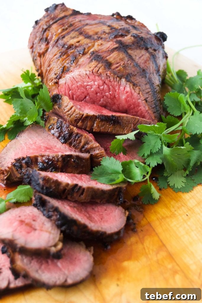 Sliced, grilled tri tip
