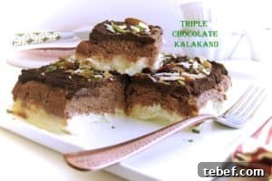 Triple Chocolate Kalakand Recipe: Rich Indian Milk Dessert 2 Triple Chocolate Kalakand