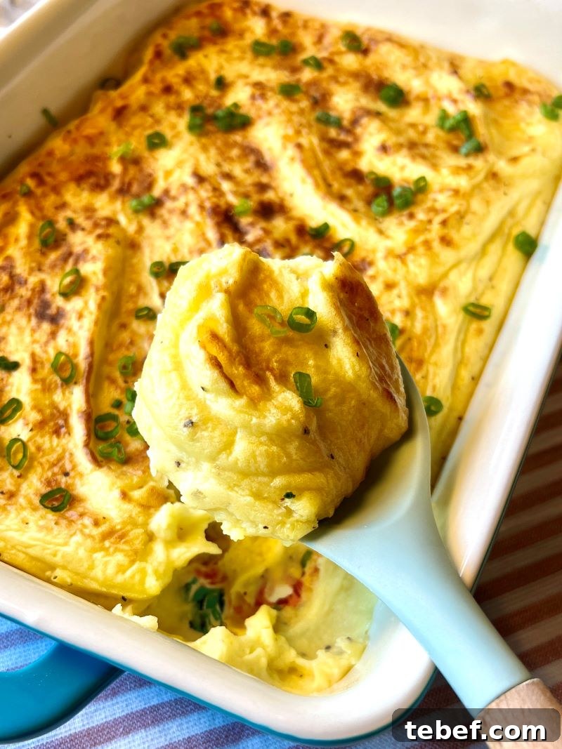 Fluffy Whipped Potato Casserole Recipe with Cheesy Topping 12 img 12560 11 1