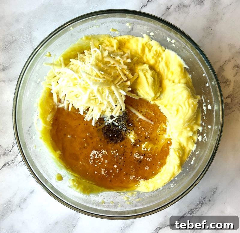 Fluffy Whipped Potato Casserole Recipe with Cheesy Topping 7 img 12560 6 1