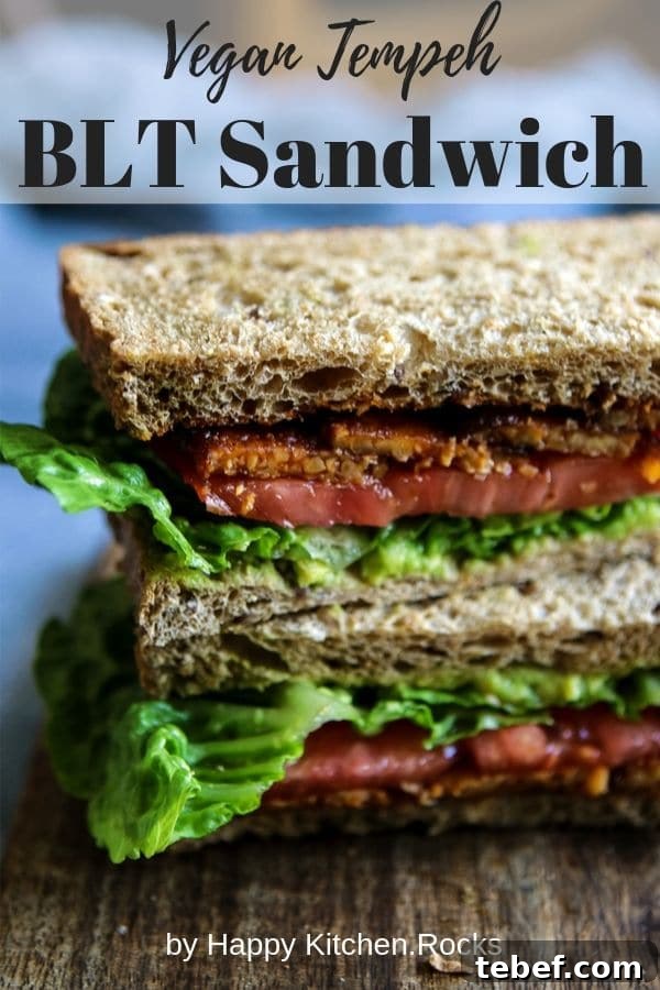 Crispy Tempeh BLT Sandwich — Vegan Bacon, Lettuce & Tomato 10 Vegan Tempeh BLT Sandwich Pinterest