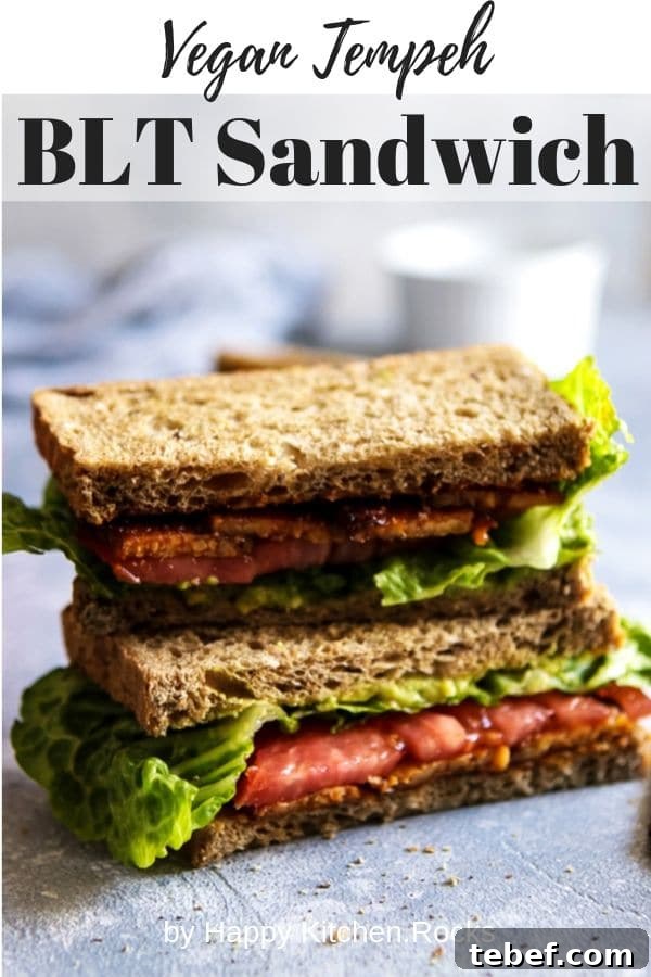 Crispy Tempeh BLT Sandwich — Vegan Bacon, Lettuce & Tomato 8 Vegan BLT Sandwich Pinterest