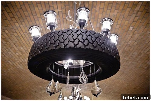 Outdoor Tire Chandelier