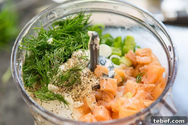 Creamy Smoked Salmon Spread Recipe for Bagels & Appetizers 4 Food Processor with Cream Cheese, Salmon, and Dill