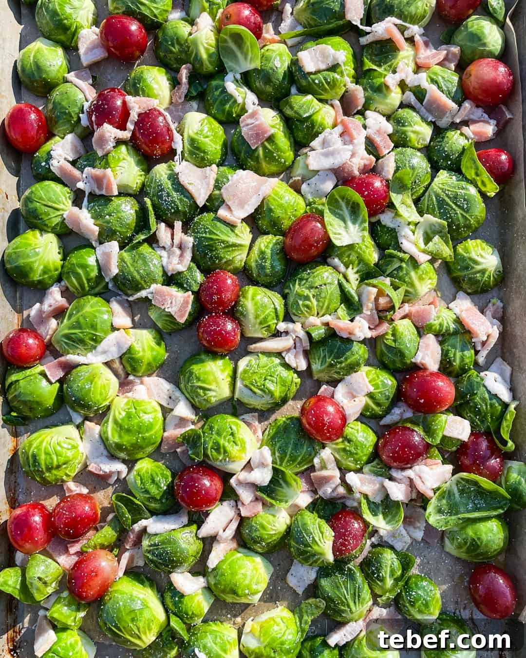 Roasted Brussels Sprouts with California Grapes and Crispy Bacon 3 Easy Roasted Brussels Sprouts with Bacon Grapes and Pecans
