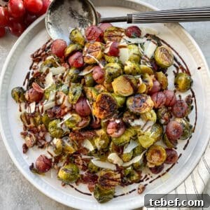 Roasted Brussels Sprouts with Grapes and Bacon Primal Gourmet Paleo Whole30 Holiday Recipes