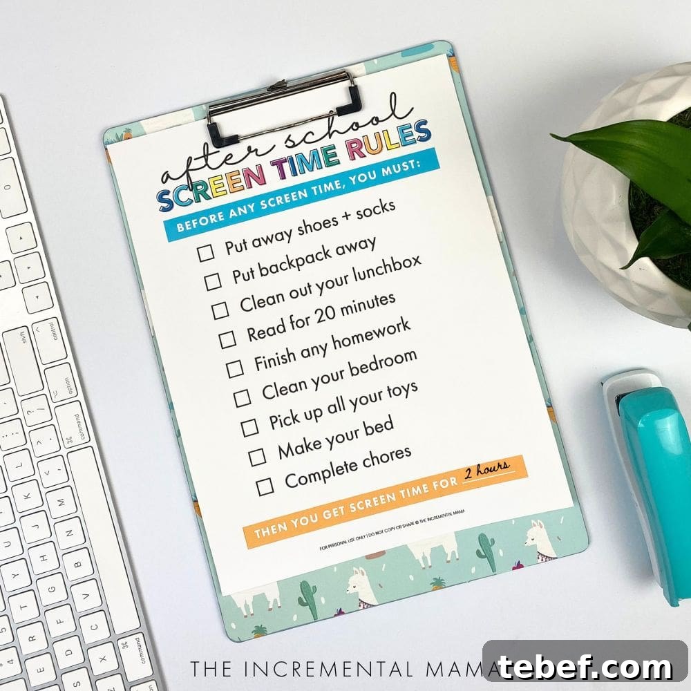 Printable Kids Screen Time Checklist Bundle — Daily Schedules & Limits 3 img 13450 2