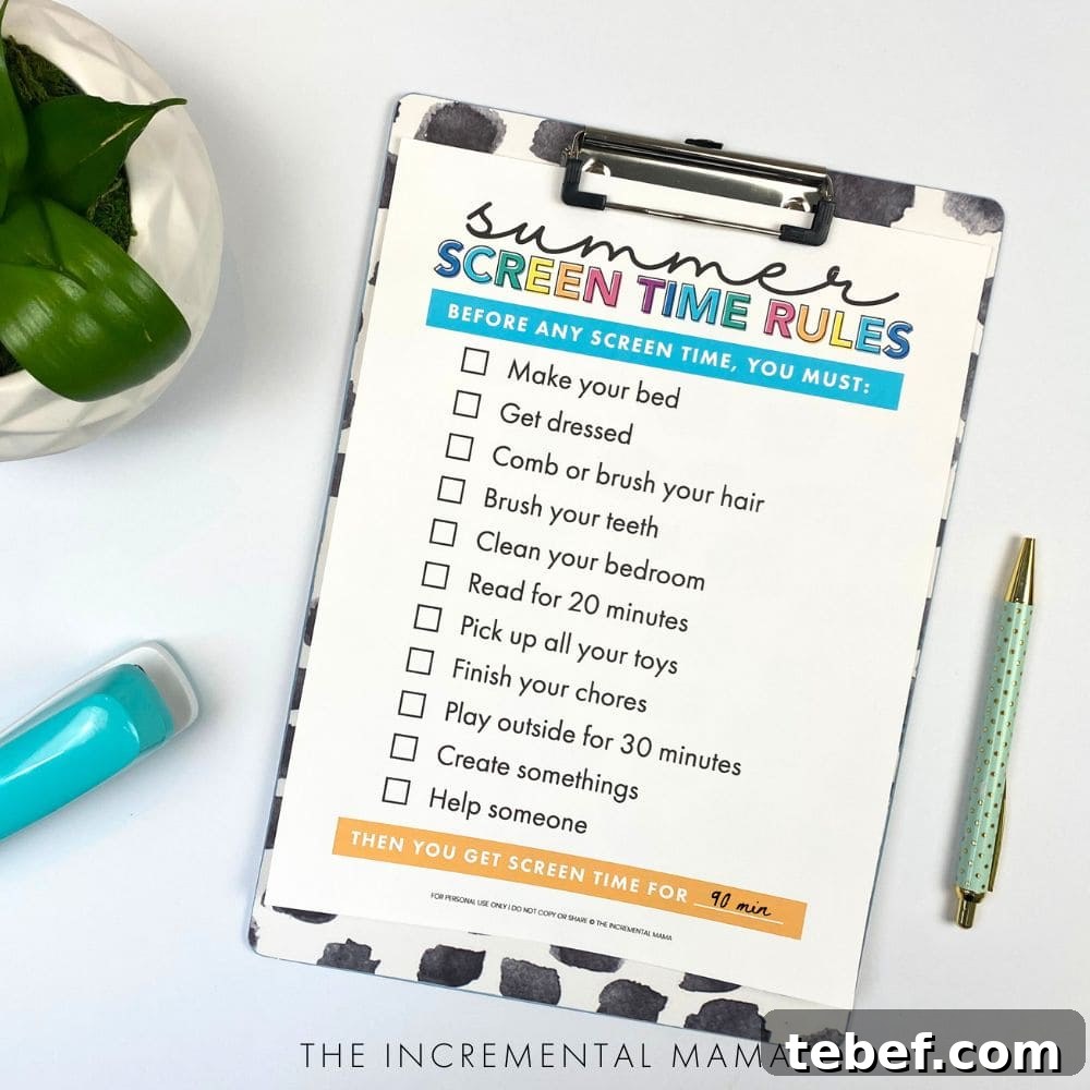 Printable Kids Screen Time Checklist Bundle — Daily Schedules & Limits 6 img 13450 5