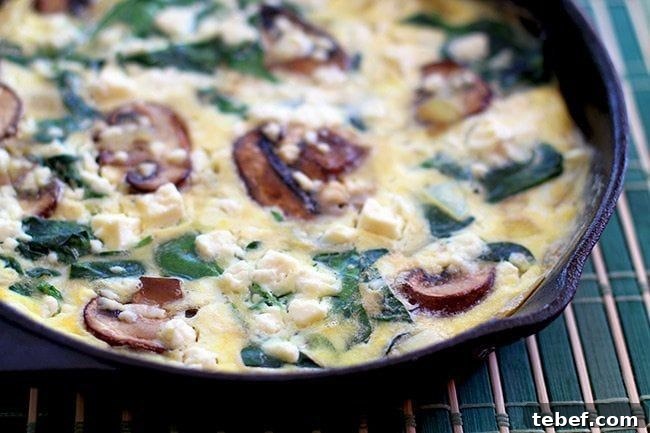 Mushroom and Spinach Frittata Recipe with Garlic and Parmesan 3 Mushroom Spinach Frittata