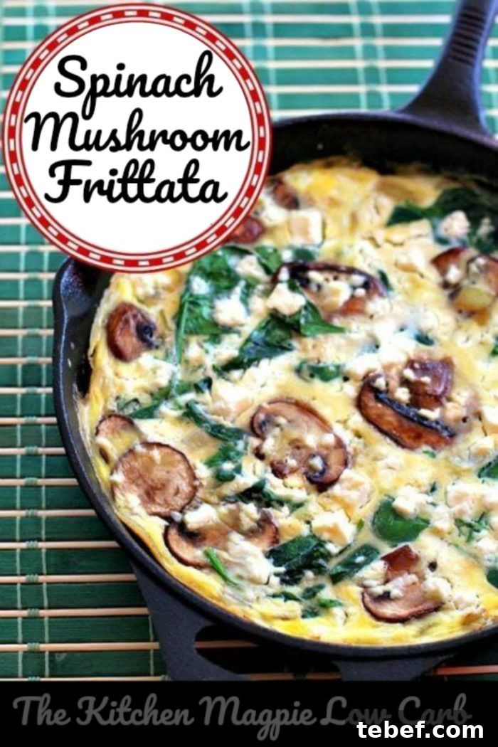 Mushroom and Spinach Frittata Recipe with Garlic and Parmesan 4 Mushroom Spinach Frittata # Frittata #Mushroomfrittata