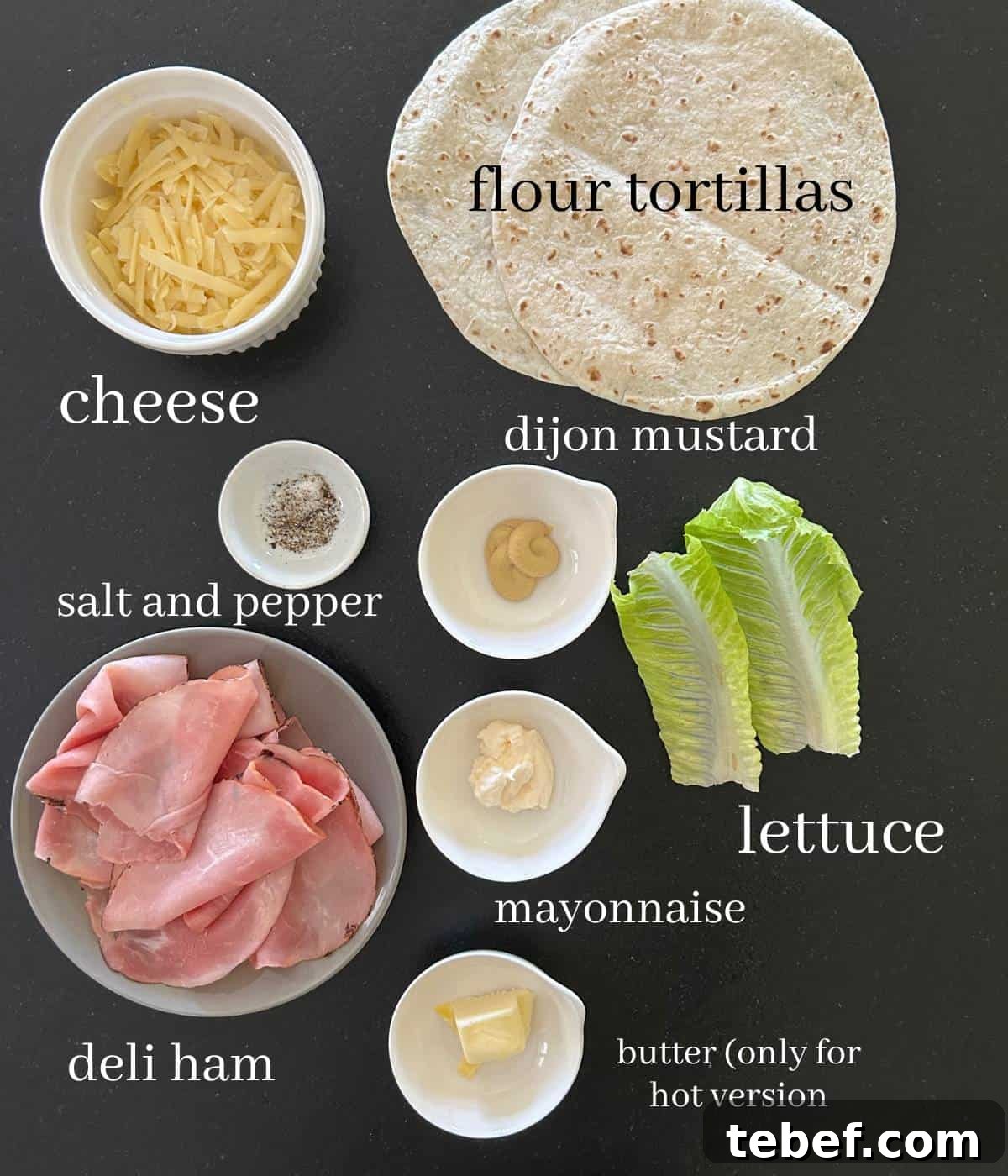 Classic Ham and Cheese Wrap Recipe for Quick Lunch or Snack 3 Ingredients for ham and cheese wraps.