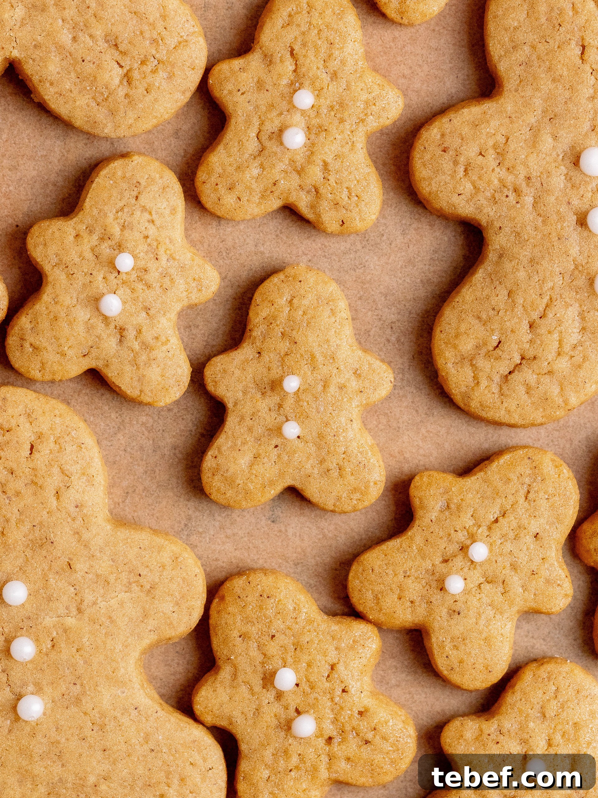 Stack of gingerbread cookies in a tin