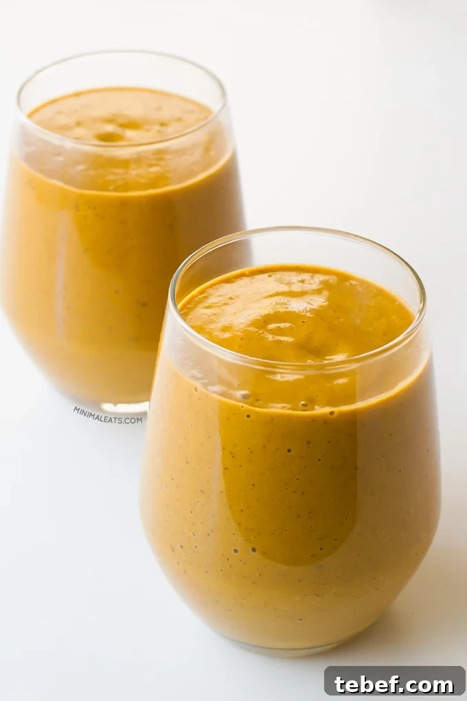 Silky Carrot Smoothie Recipe with Ginger and Orange 3 Creamy carrot smoothie | minimaleats.com