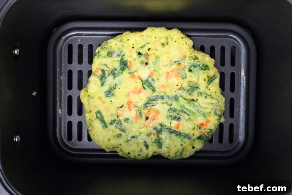 place trader joes scallion pancake in air fryer basket
